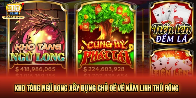 Kho tàng ngũ long xây dựng chủ đề về năm linh thú rồng